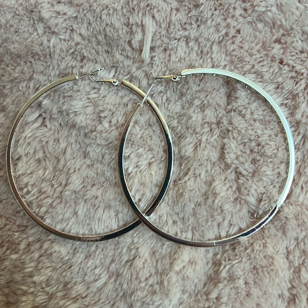 Silver hoop earrings
